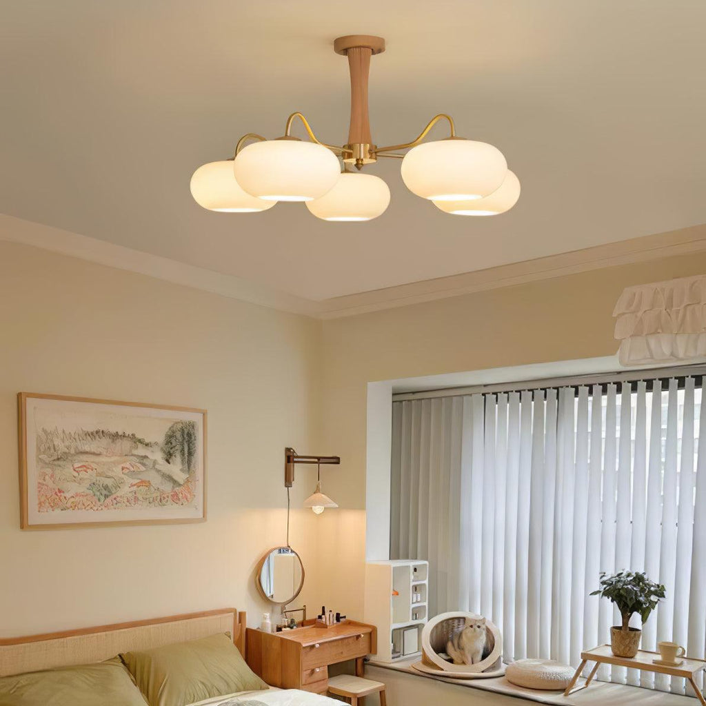 Candy Brass Wooden Glass Persimmon Chandelier | ventumra