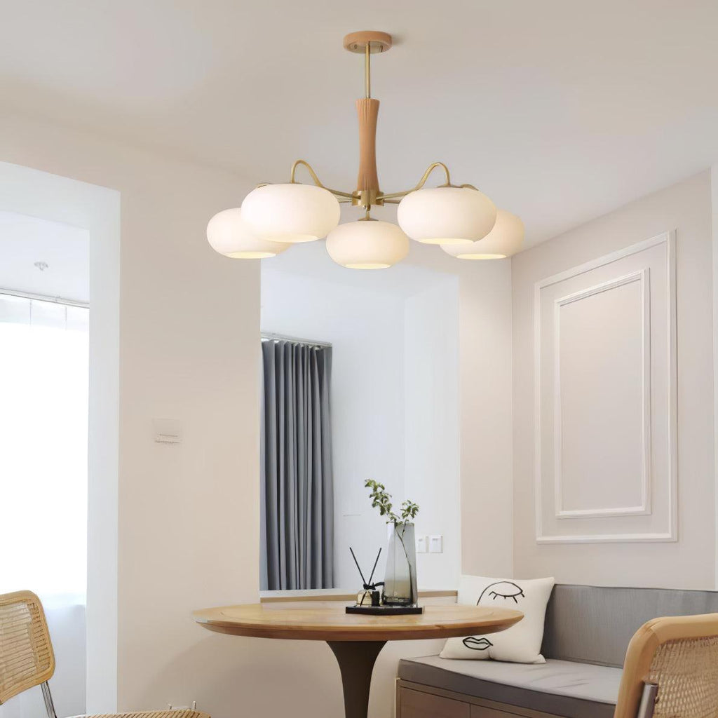 Candy Brass Wooden Glass Persimmon Chandelier | ventumra