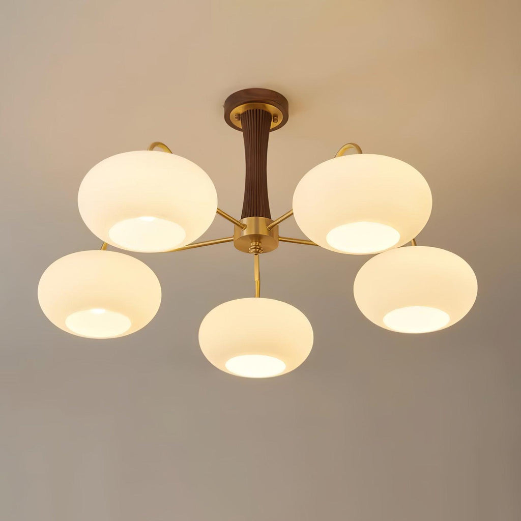 Candy Brass Wooden Glass Persimmon Chandelier | ventumra