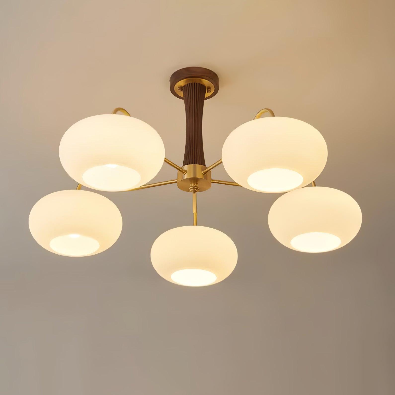 Candy Brass Wooden Glass Persimmon Chandelier | ventumra