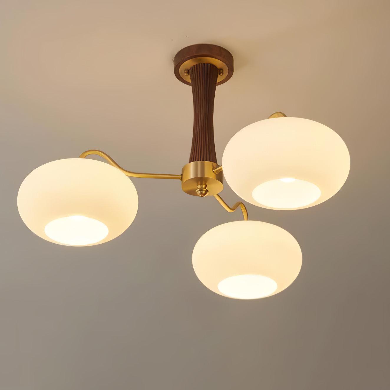 Candy Brass Wooden Glass Persimmon Chandelier | ventumra