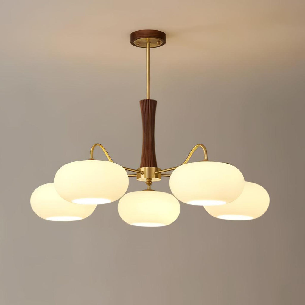 Candy Brass Wooden Glass Persimmon Chandelier | ventumra