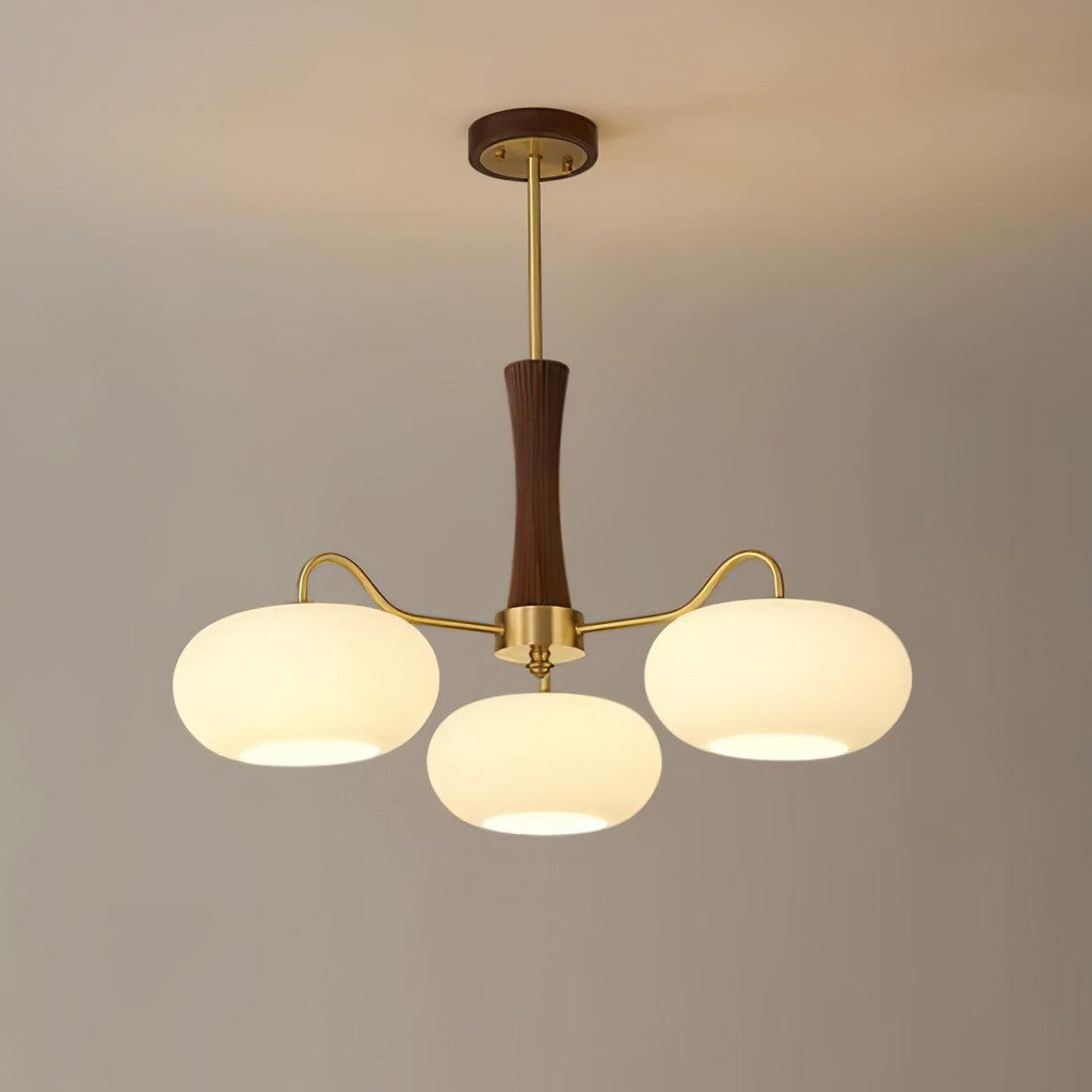 Candy Brass Wooden Glass Persimmon Chandelier | ventumra