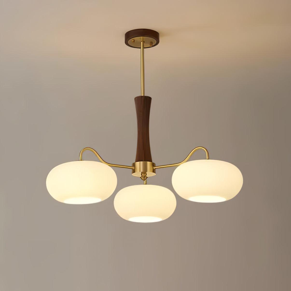Candy Brass Wooden Glass Persimmon Chandelier | ventumra