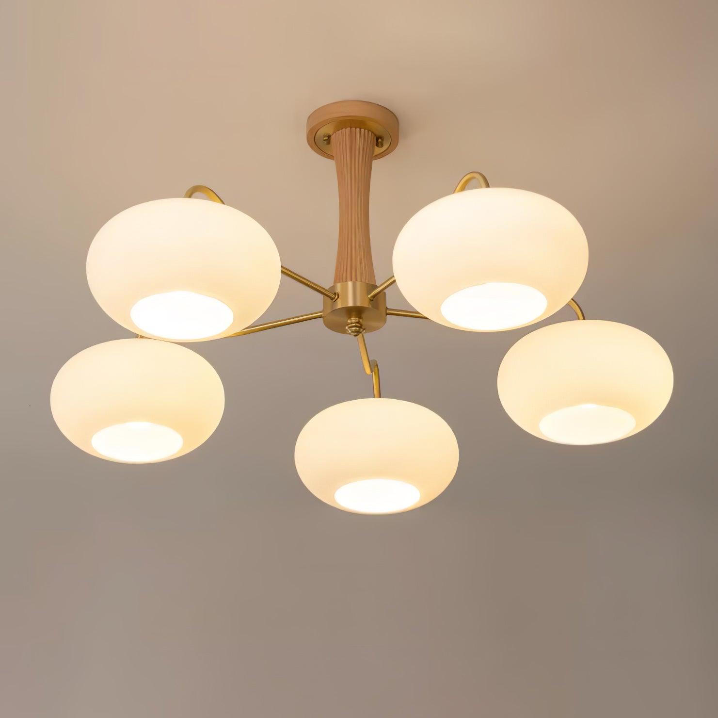 Candy Brass Wooden Glass Persimmon Chandelier | ventumra