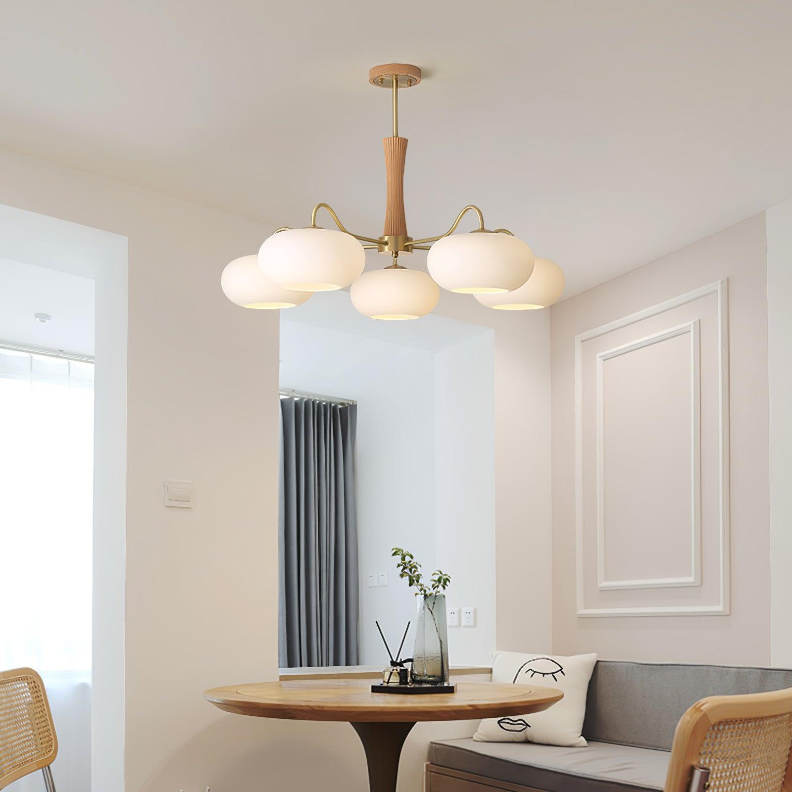Candy Brass Wooden Glass Persimmon Chandelier | ventumra