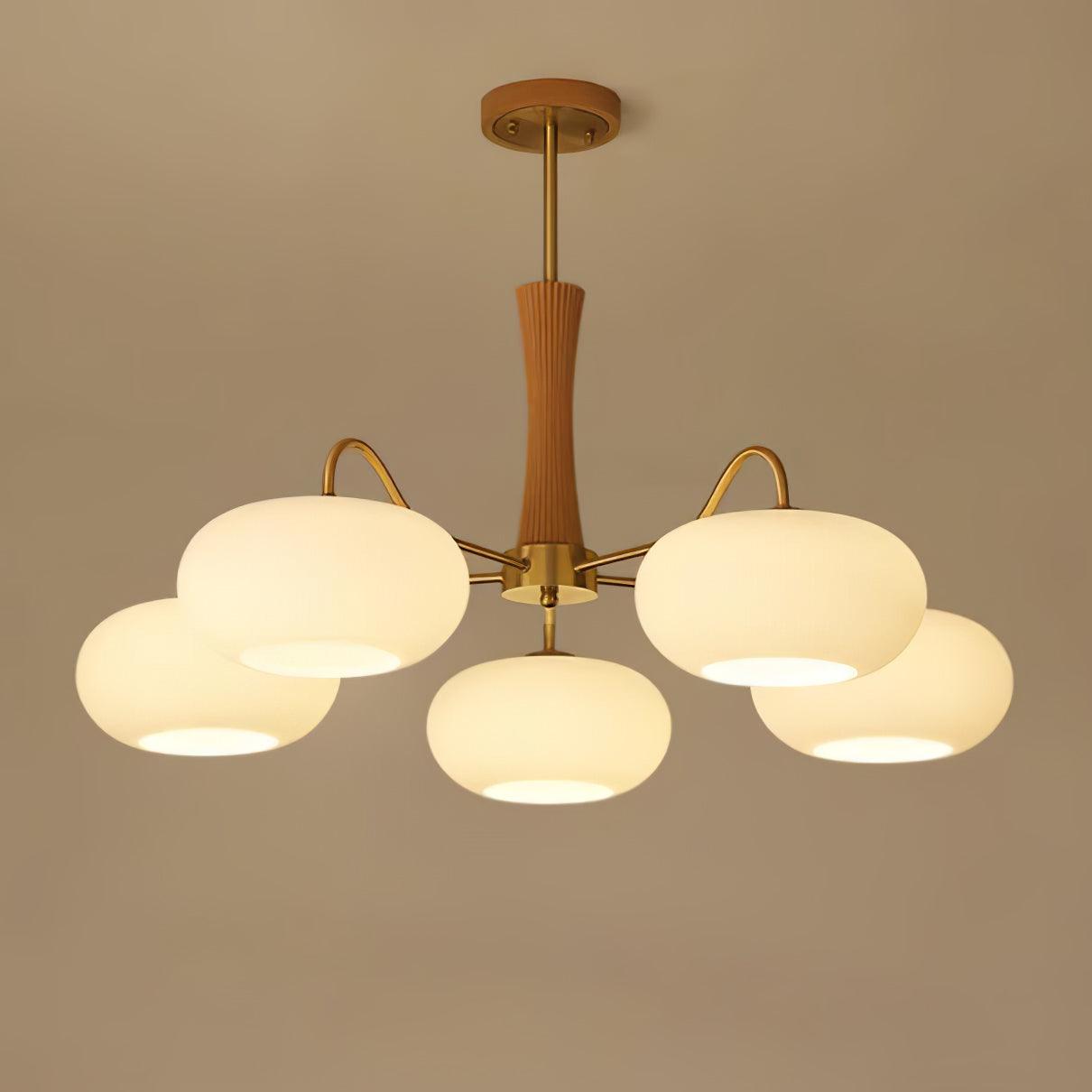 Candy Brass Wooden Glass Persimmon Chandelier | ventumra