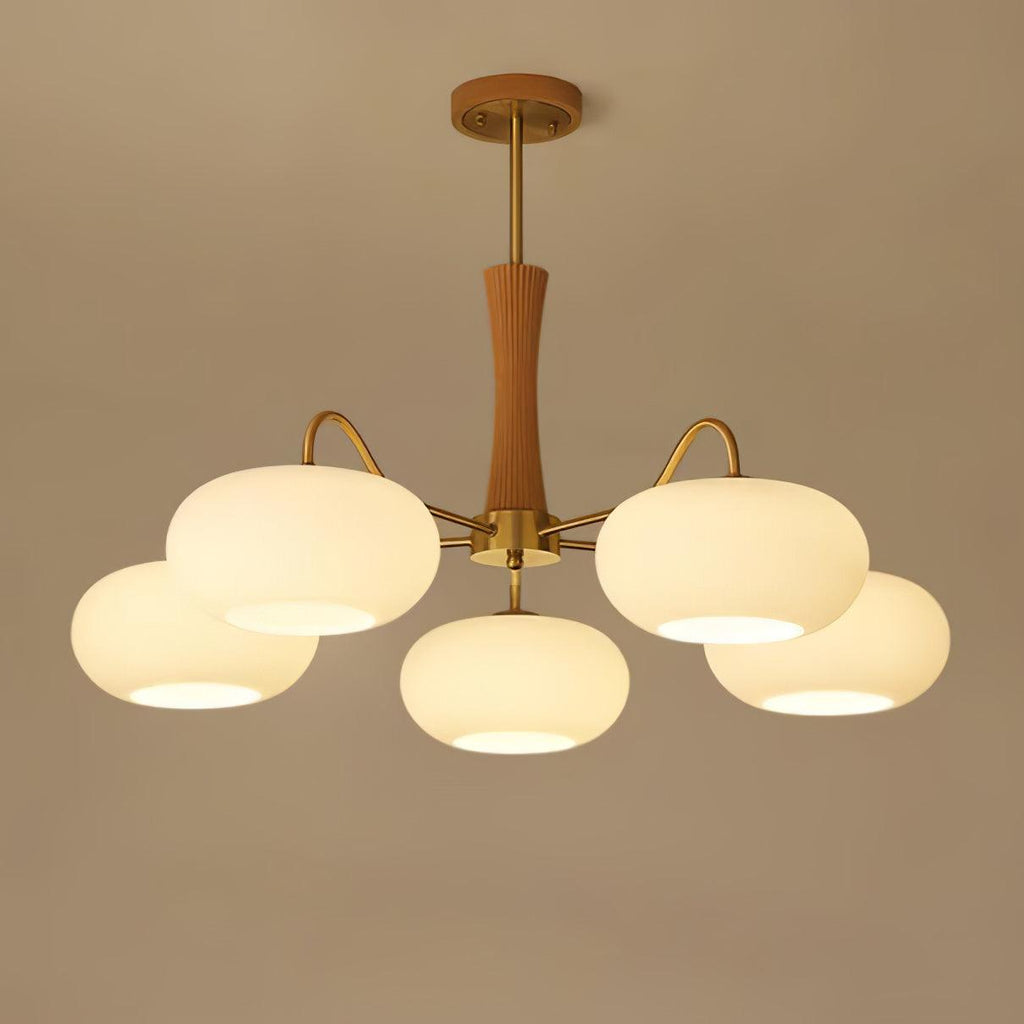 Candy Brass Wooden Glass Persimmon Chandelier - Neutralighting
