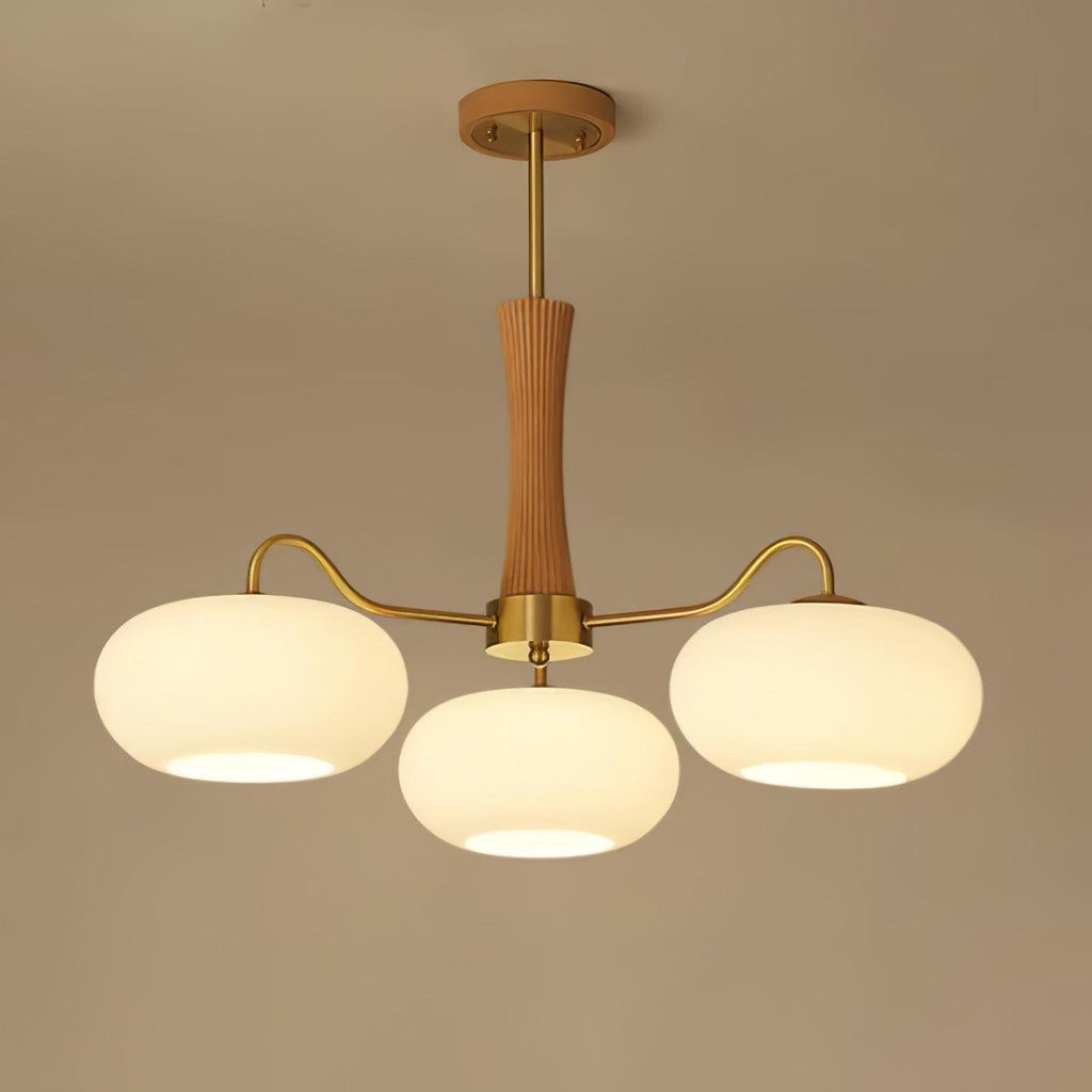 Candy Brass Wooden Glass Persimmon Chandelier | ventumra