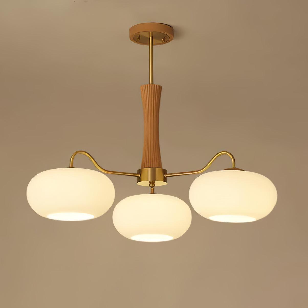 Candy Brass Wooden Glass Persimmon Chandelier | ventumra