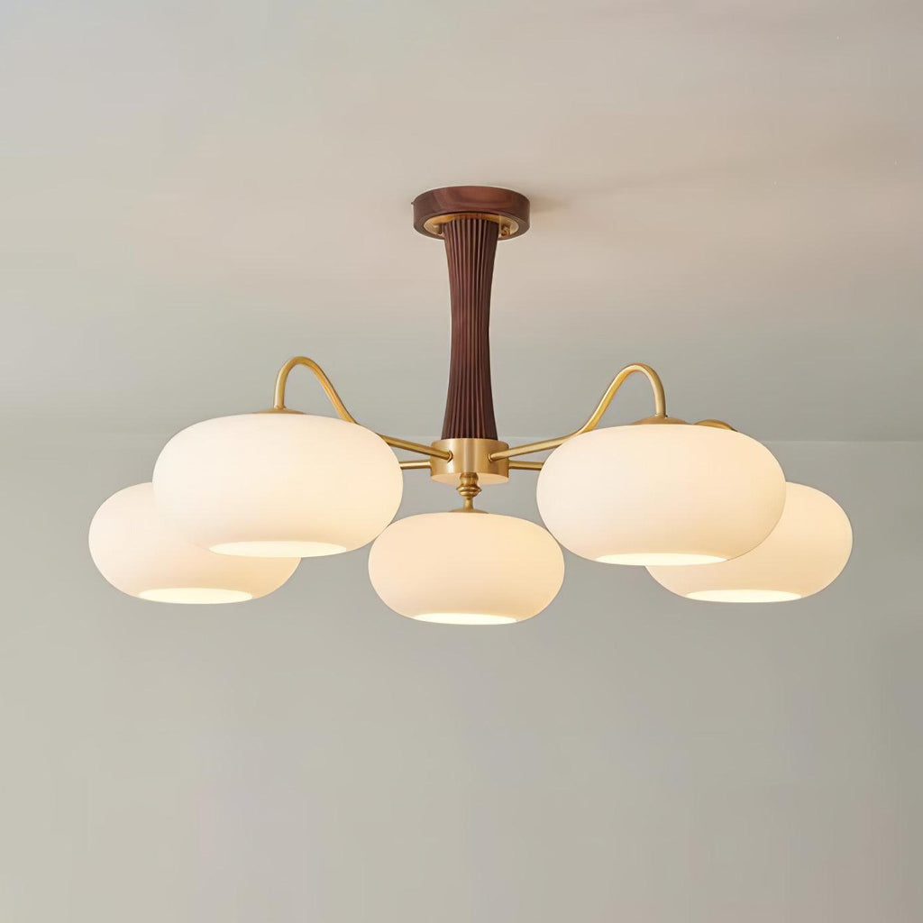 Candy Brass Wooden Glass Persimmon Chandelier | ventumra