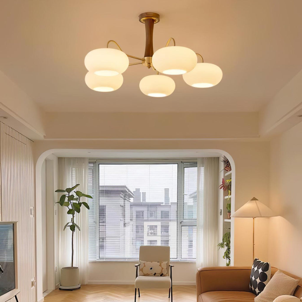 Candy Brass Wooden Glass Persimmon Chandelier | ventumra