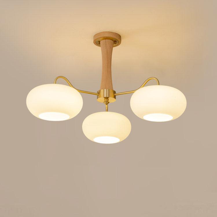 Candy Brass Wooden Glass Persimmon Chandelier | ventumra