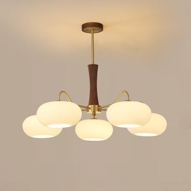 Candy Brass Wooden Glass Persimmon Chandelier | ventumra