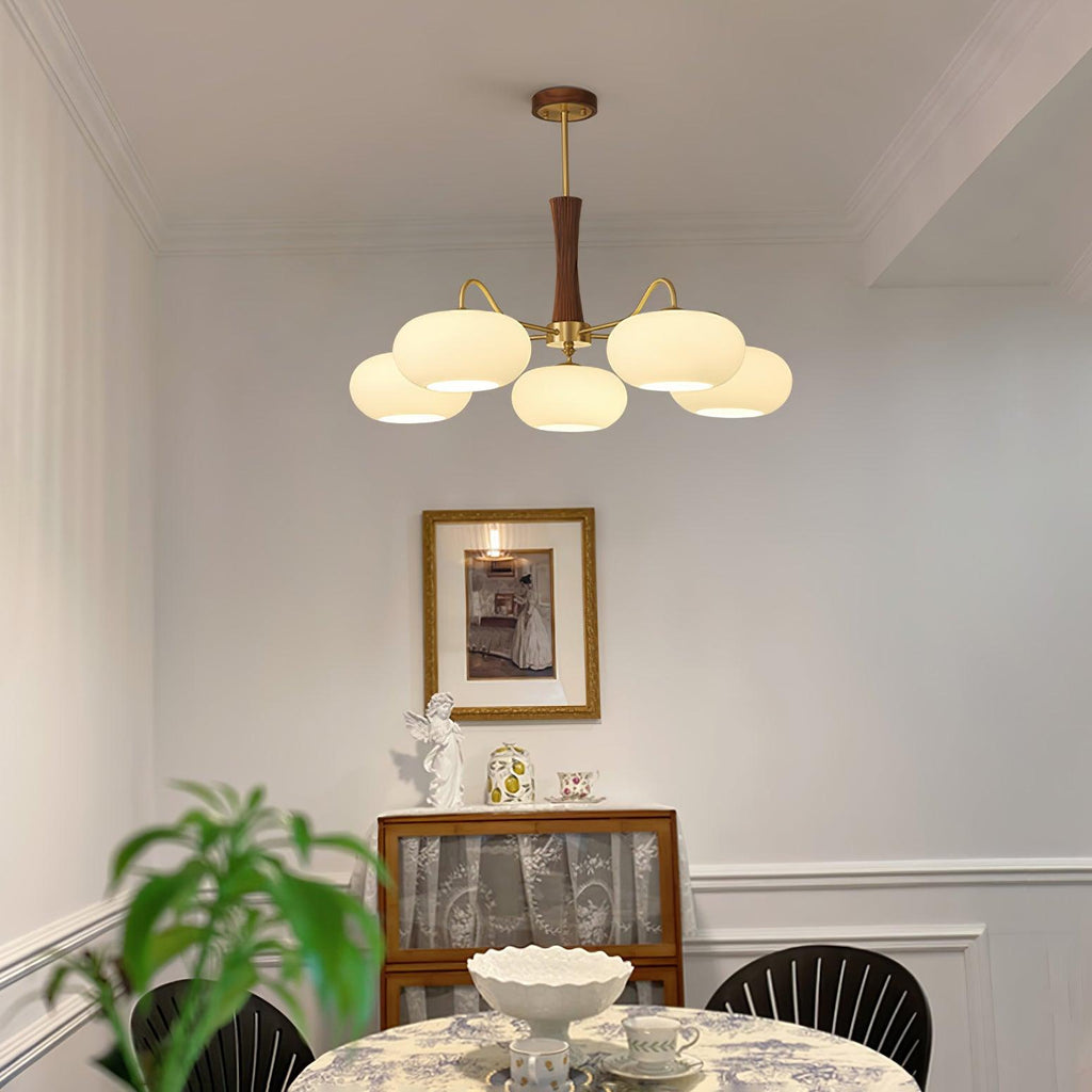 Candy Brass Wooden Glass Persimmon Chandelier | ventumra