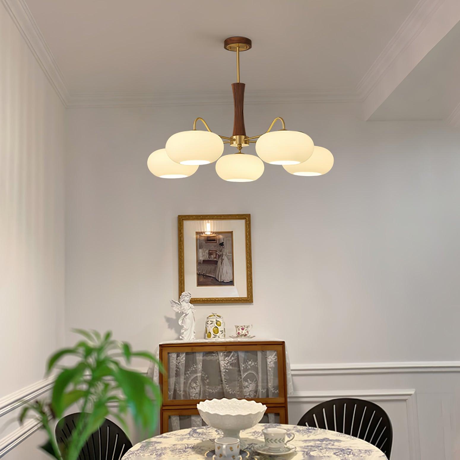 Candy Brass Wooden Glass Persimmon Chandelier | ventumra