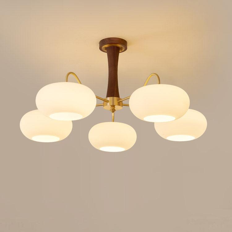 Candy Brass Wooden Glass Persimmon Chandelier - Neutralighting