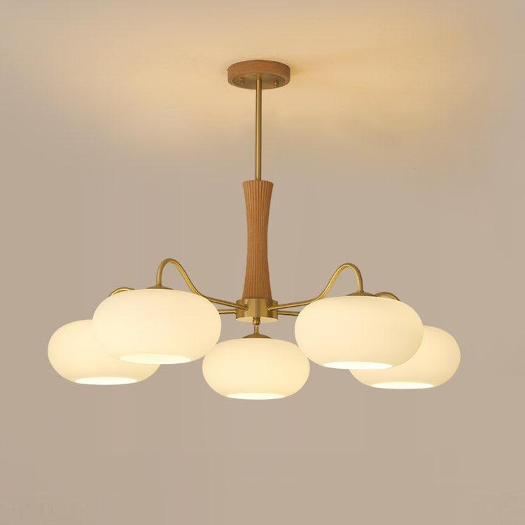 Candy Brass Wooden Glass Persimmon Chandelier | ventumra