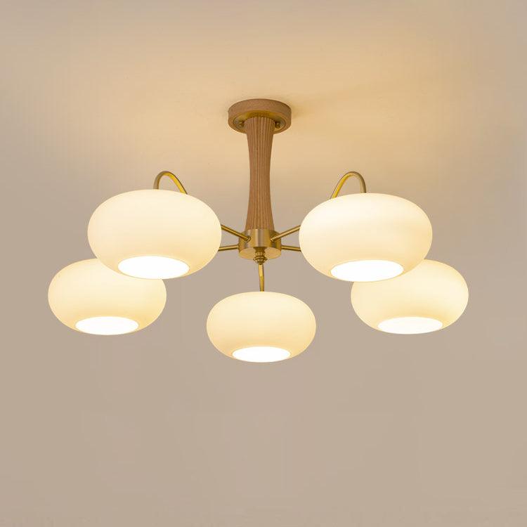 Candy Brass Wooden Glass Persimmon Chandelier | ventumra