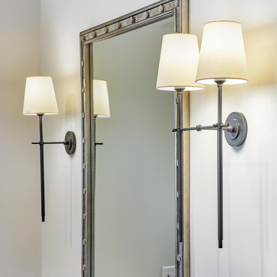 Theodore wandlamp messing stof | ventumra