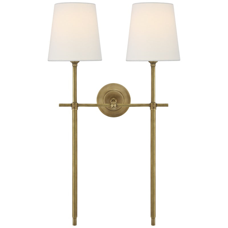 Theodore wandlamp messing stof | ventumra