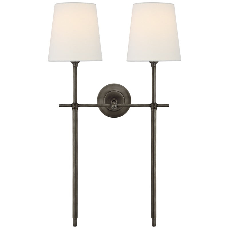 Theodore wandlamp messing stof | ventumra