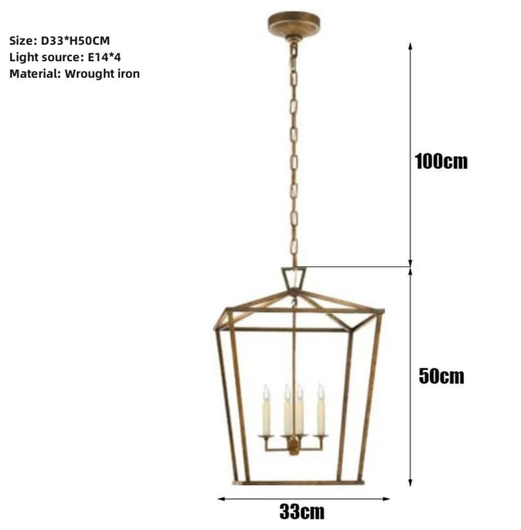 Asteron Retro Candle Cage Pendant Light for Dining Rooms