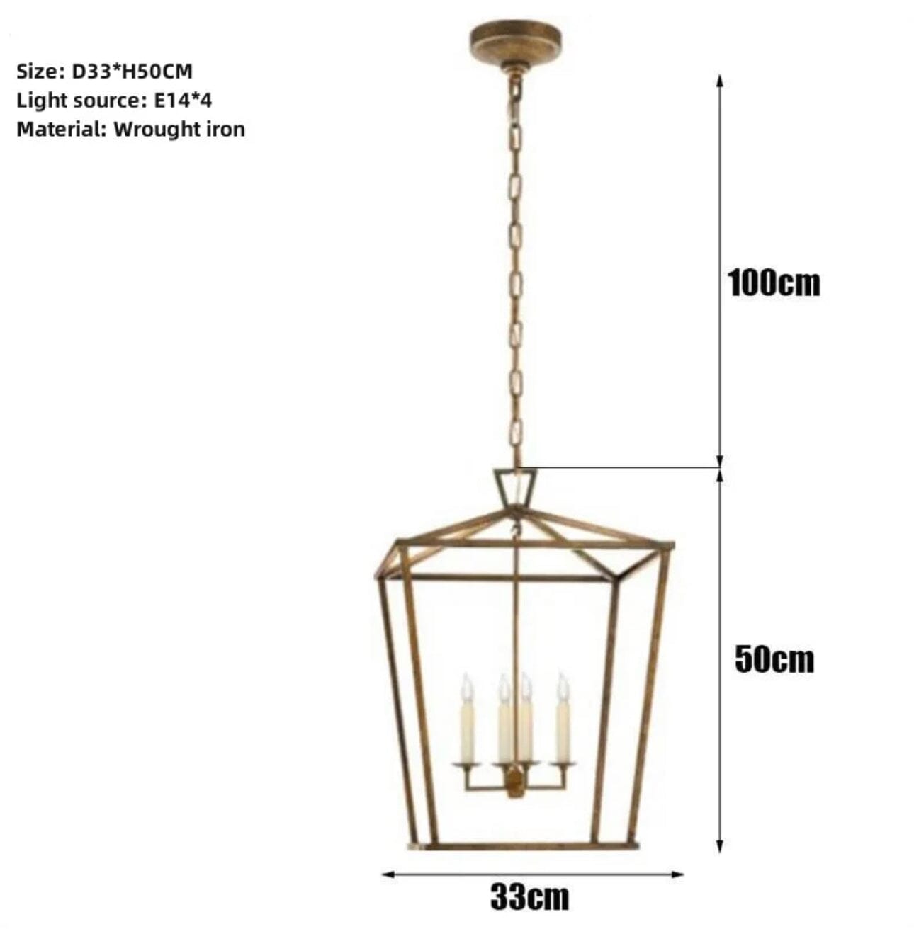 Asteron Retro Candle Cage Pendant Light for Dining Rooms