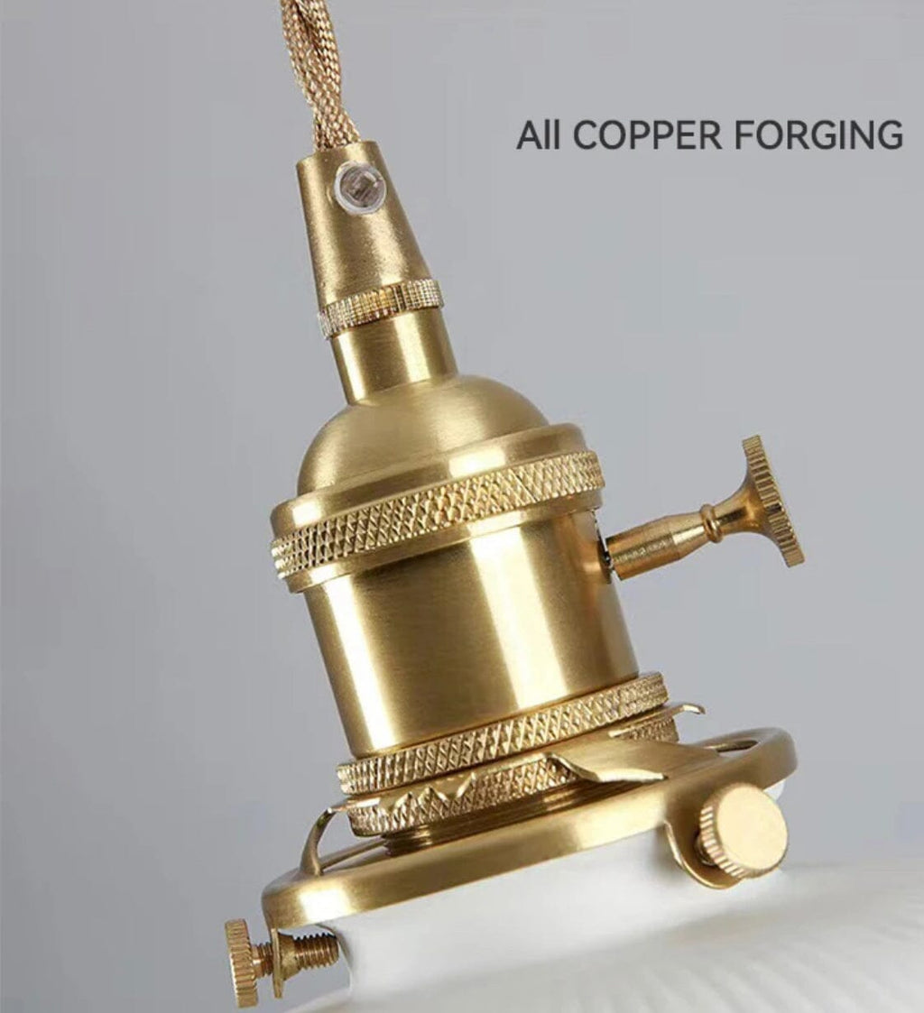Liora Nordic White Ceramic Pendant Light With Brass Holder