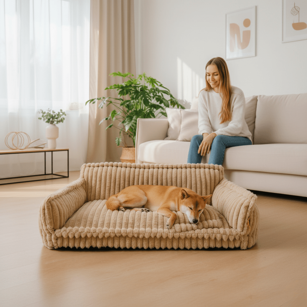 Orthopädisches Hundebett von PawNest — weiches, waschbares Haustiersofa
