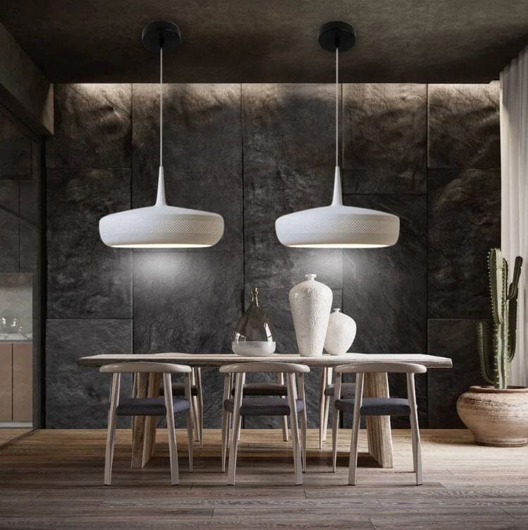 Ardell Nordic Art Pendant Light With White Metal Finish