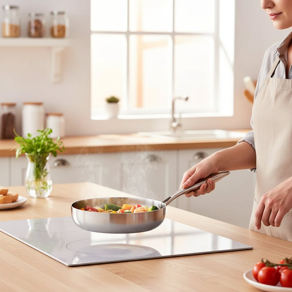NovaGrid Heavy-Duty 316 Stainless Steel Nonstick Skillet