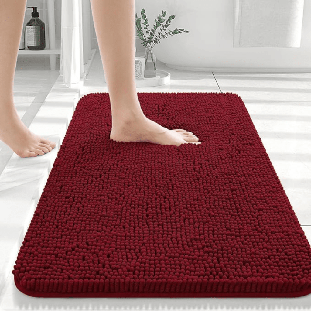 CozyNest Soft Chenille Bath Mat — Thick Non-Slip Cushion Pad