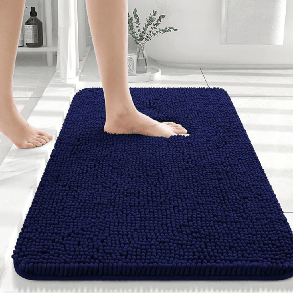 CozyNest Soft Chenille Bath Mat — Thick Non-Slip Cushion Pad