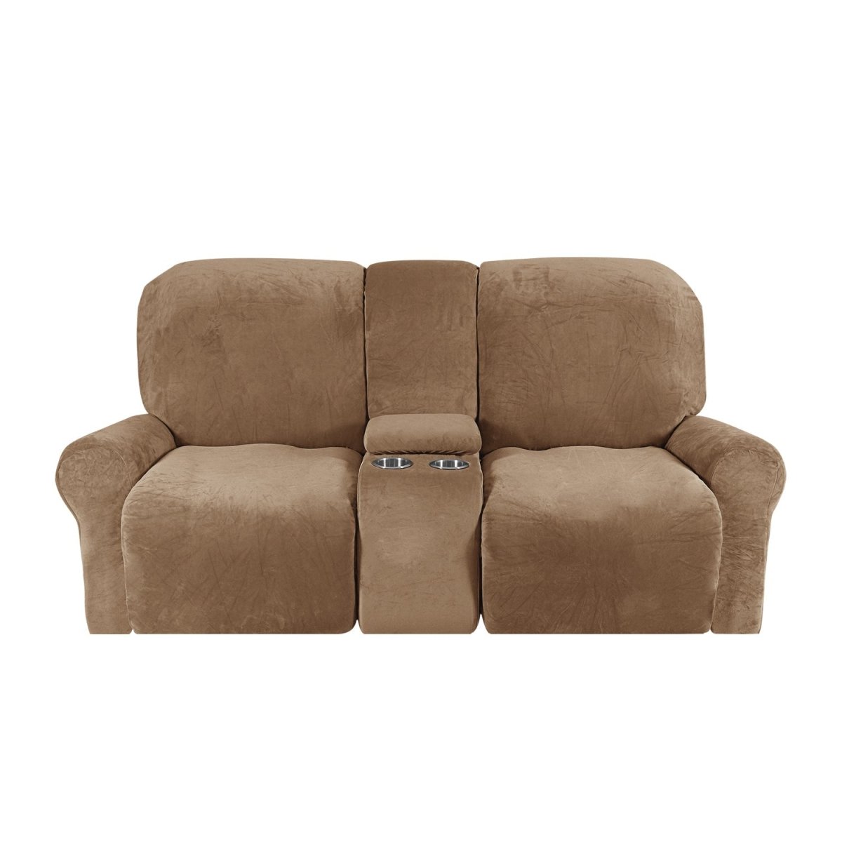 CozyNest Two-Seater Recliner Cover — Thick And Durable, Built-In Cup Holders