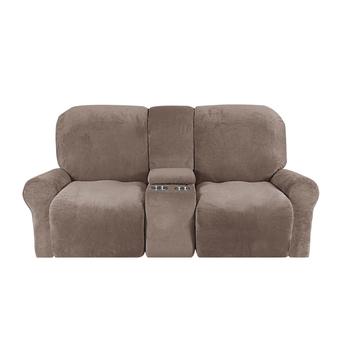CozyNest Two-Seater Recliner Cover — Thick And Durable, Built-In Cup Holders