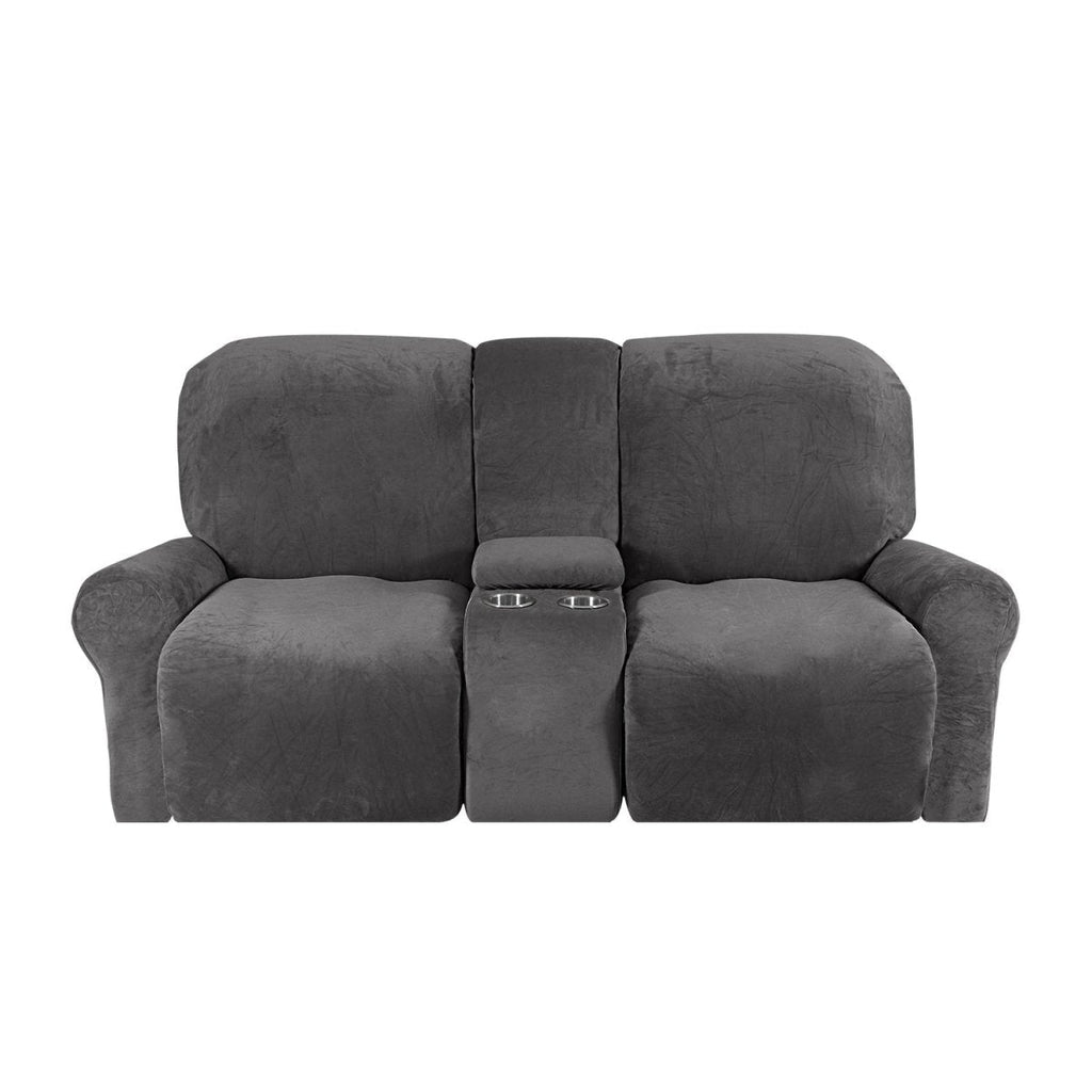CozyNest Two-Seater Recliner Cover — Thick And Durable, Built-In Cup Holders