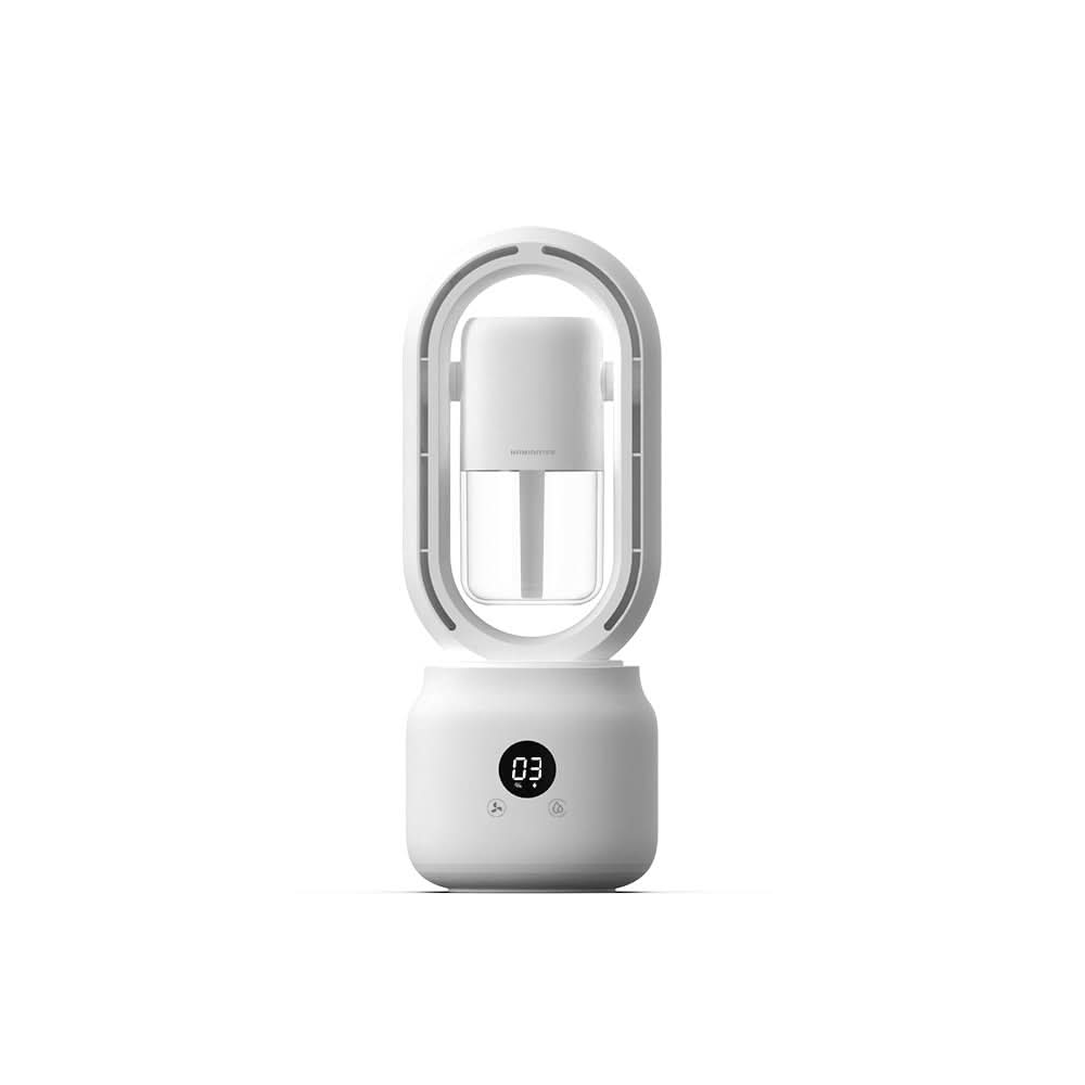 BreezeMist Bladeless Portable Fan & Humidifier — Integrated Night Light Unit
