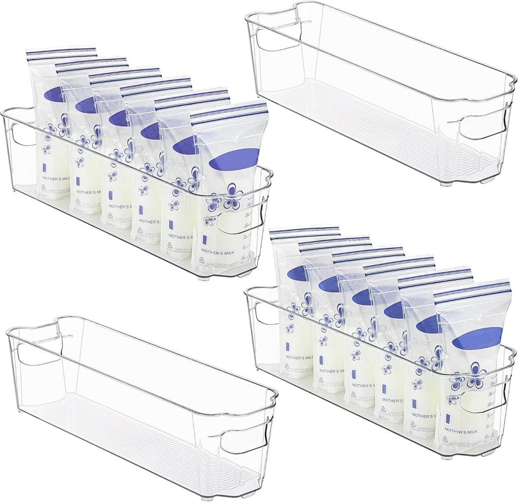 Contenedores transparentes para frigorífico de 4 piezas — Organizadores transparentes para la despensa de la cocina