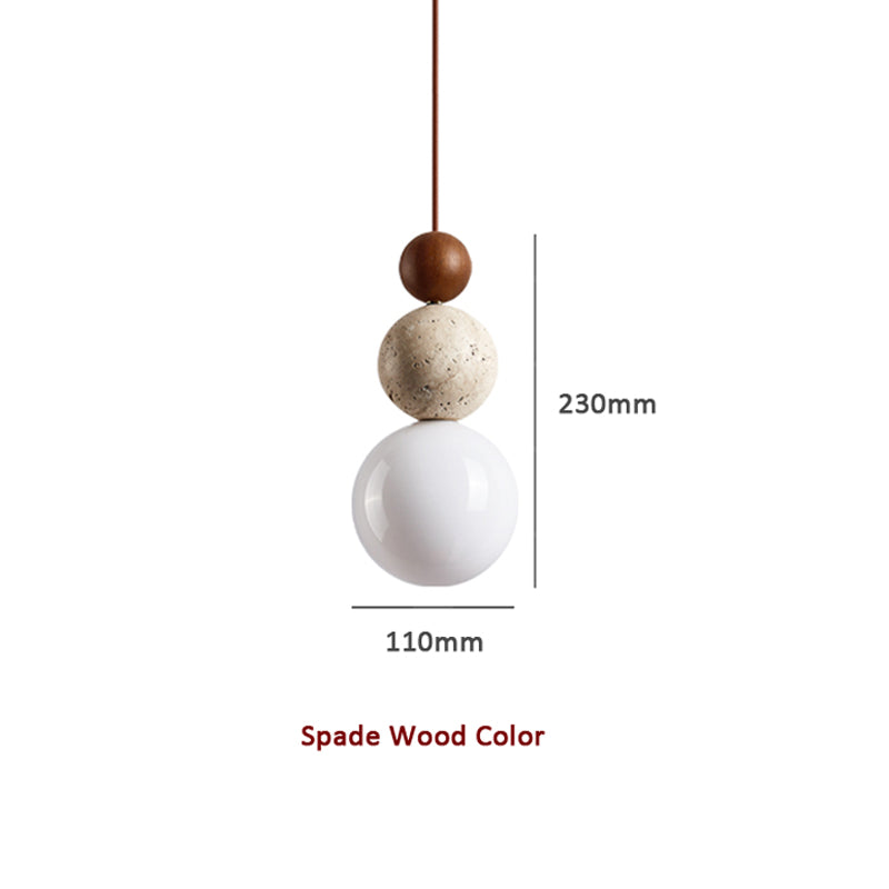 TerraNova Travertine Lava Stone Pendant Light With Soft Glow