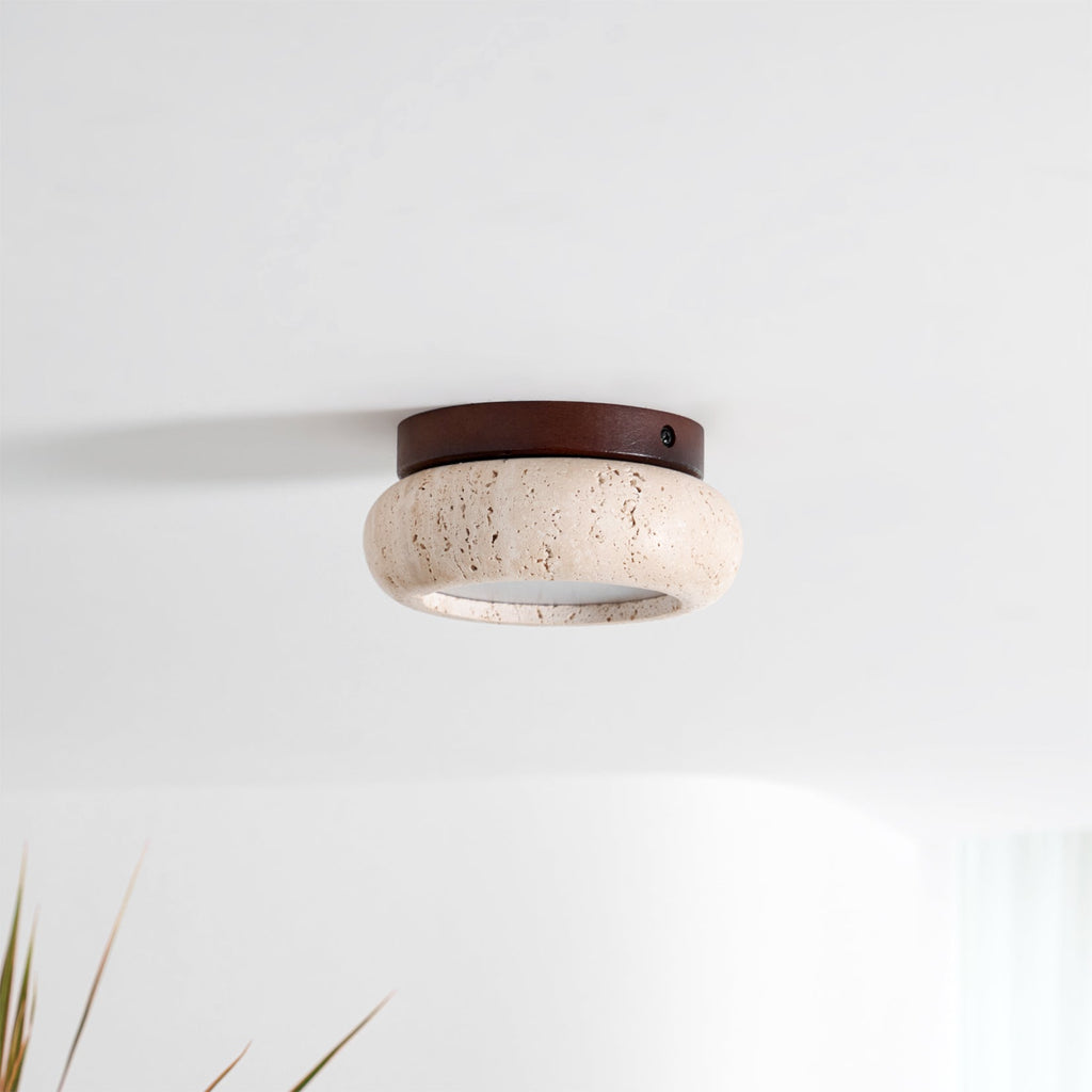 Astra Ceiling Light Mini Donut Travertine | ventumra