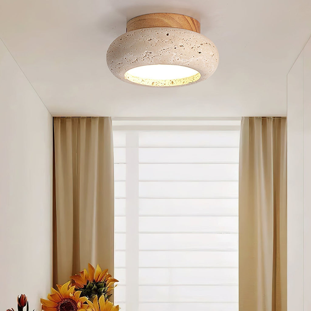 Astra Ceiling Light Mini Donut Travertine | ventumra