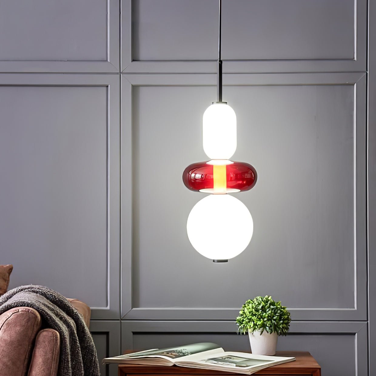 Quorra Prism Glass Pendant Light Colorful Modern LED Fixture