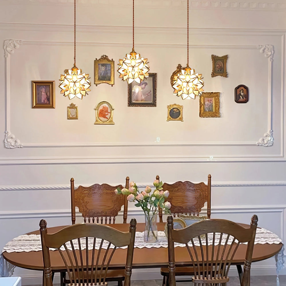 CapizLuxe Pendant Light Handcrafted Ceiling Lamp With Elegant Glow