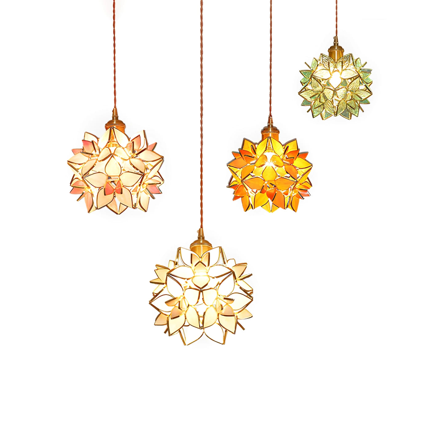 CapizLuxe Pendant Light Handcrafted Ceiling Lamp With Elegant Glow