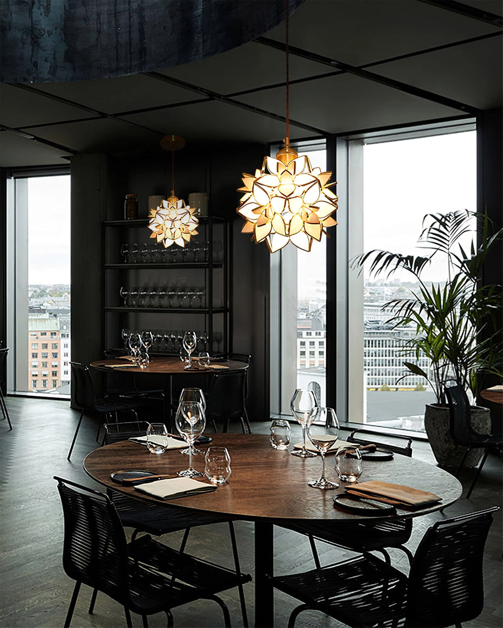 CapizLuxe Pendant Light Handcrafted Ceiling Lamp With Elegant Glow