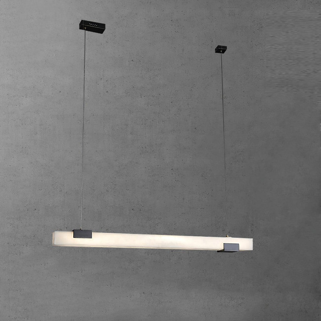 Kaelen Minimalist Alabaster Linear Pendant Light | ventumra