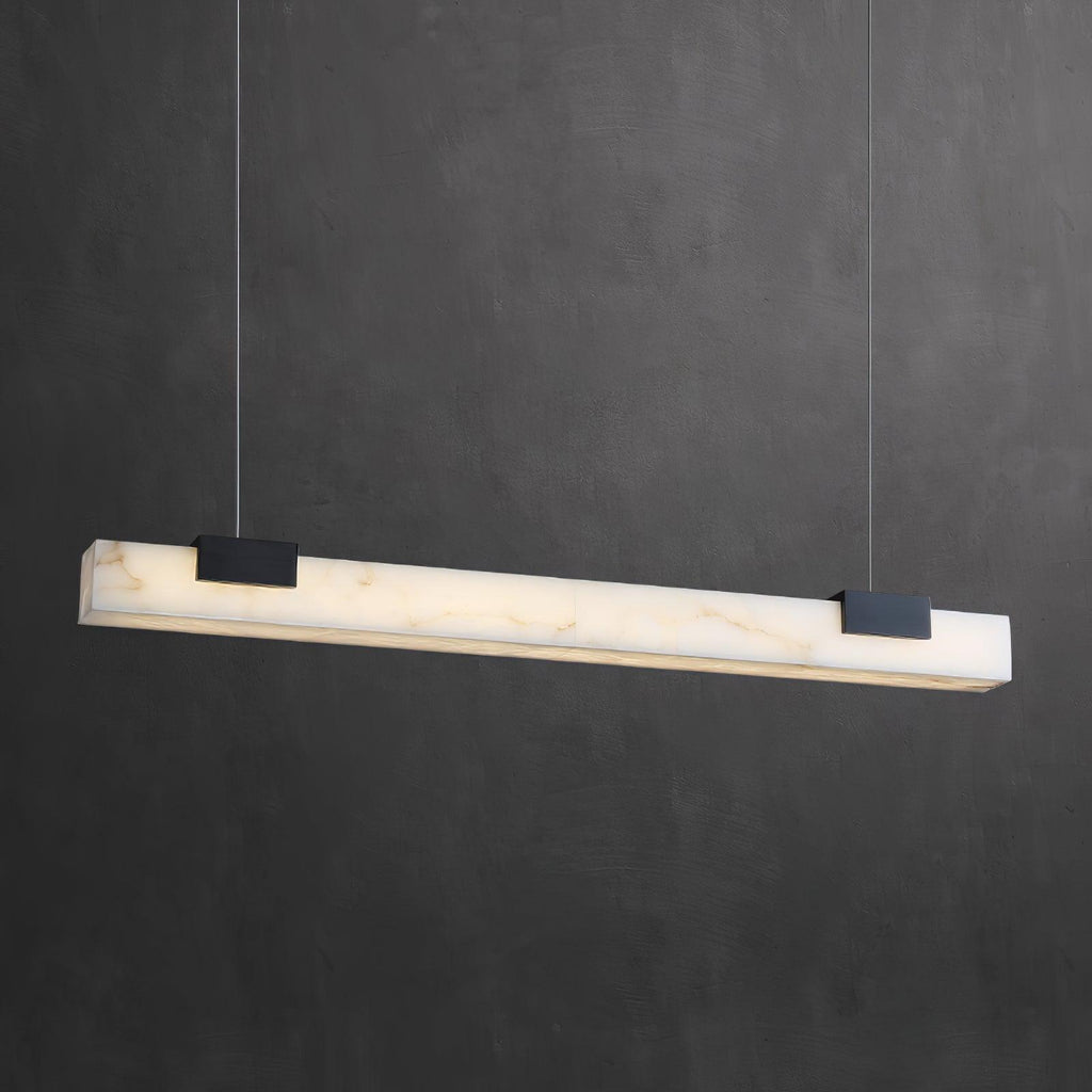 Kaelen Minimalist Alabaster Linear Pendant Light | ventumra
