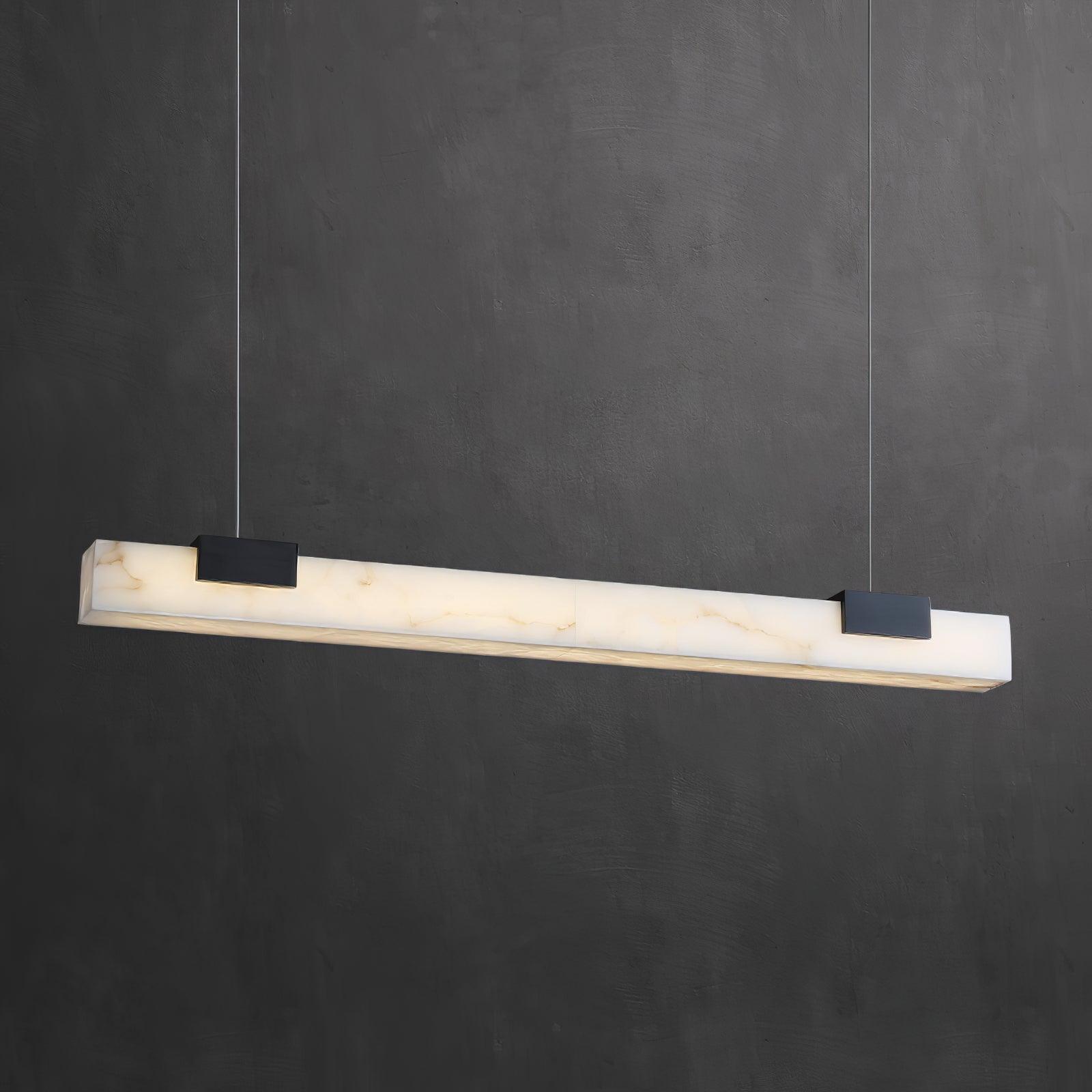 Kaelen Minimalist Alabaster Linear Pendant Light | ventumra