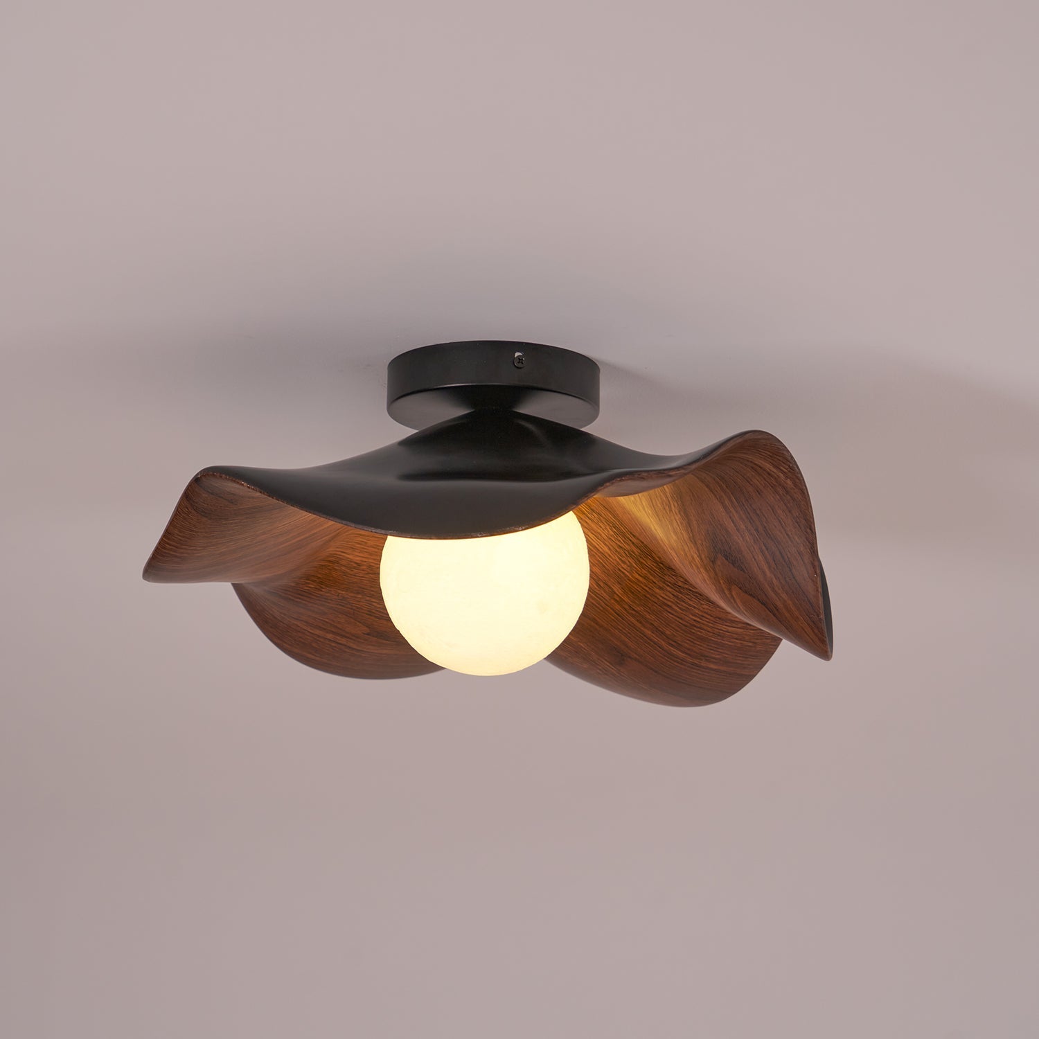 Lanoe Ceiling Light Wood Black&White | ventumra